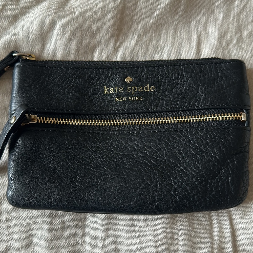 Kate Spade Black Leather Wristlet